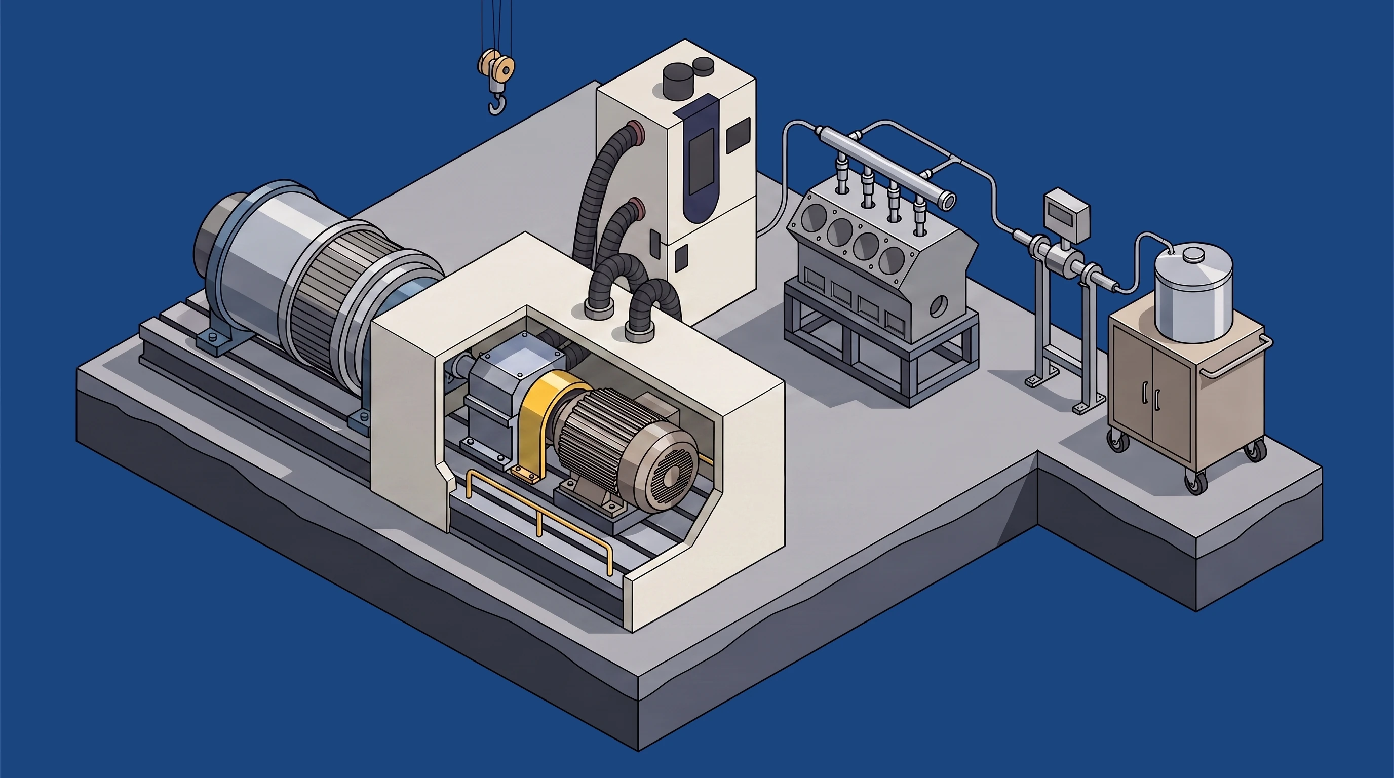 Powertrain & EV Dyno Cell — annotated application scene