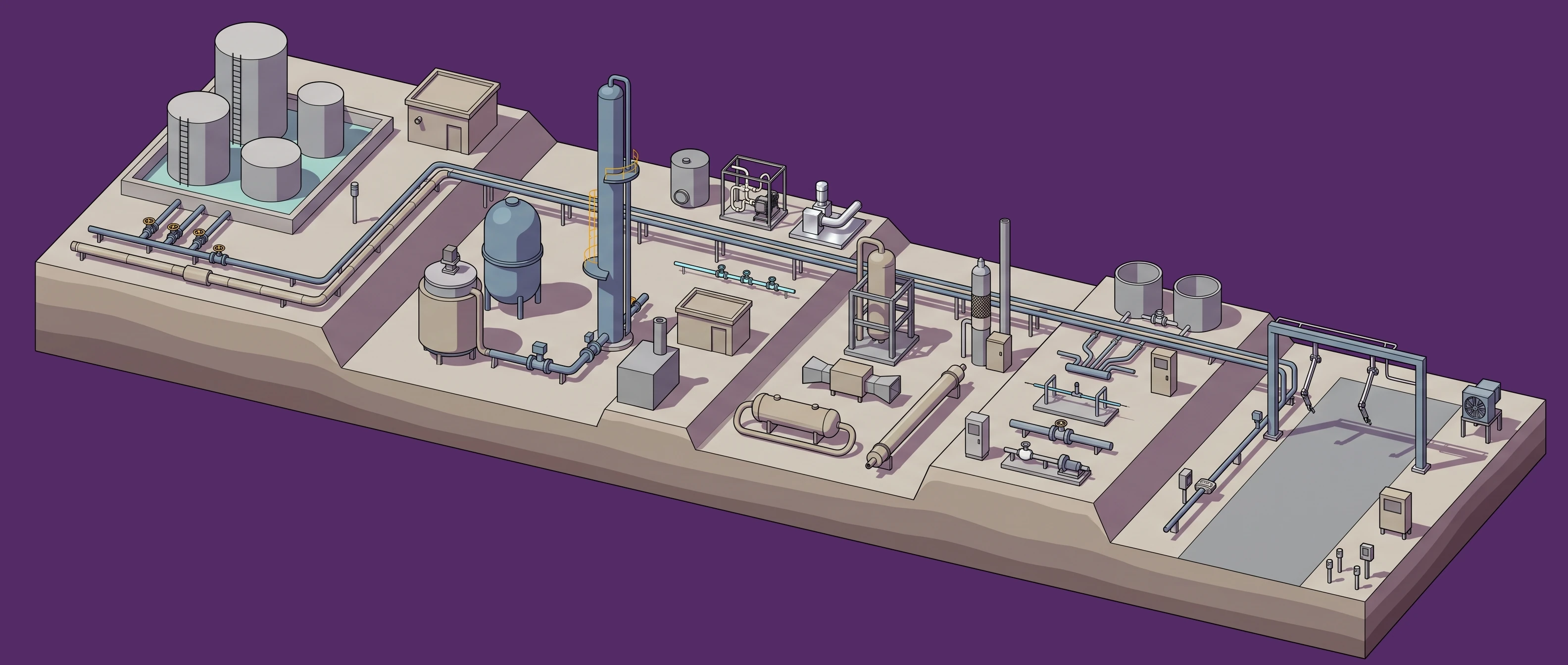 Chemical & Petrochemical — tank farm & unloading to loading & shipping panorama