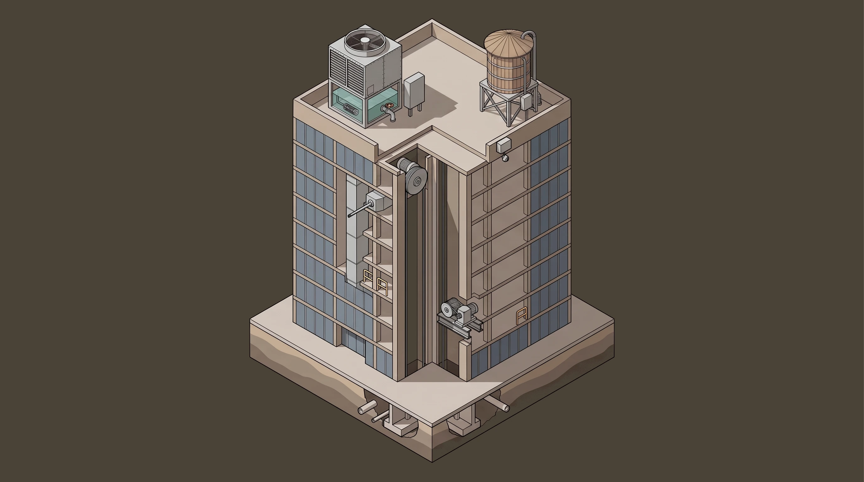 Tower & Air Handling — annotated application scene