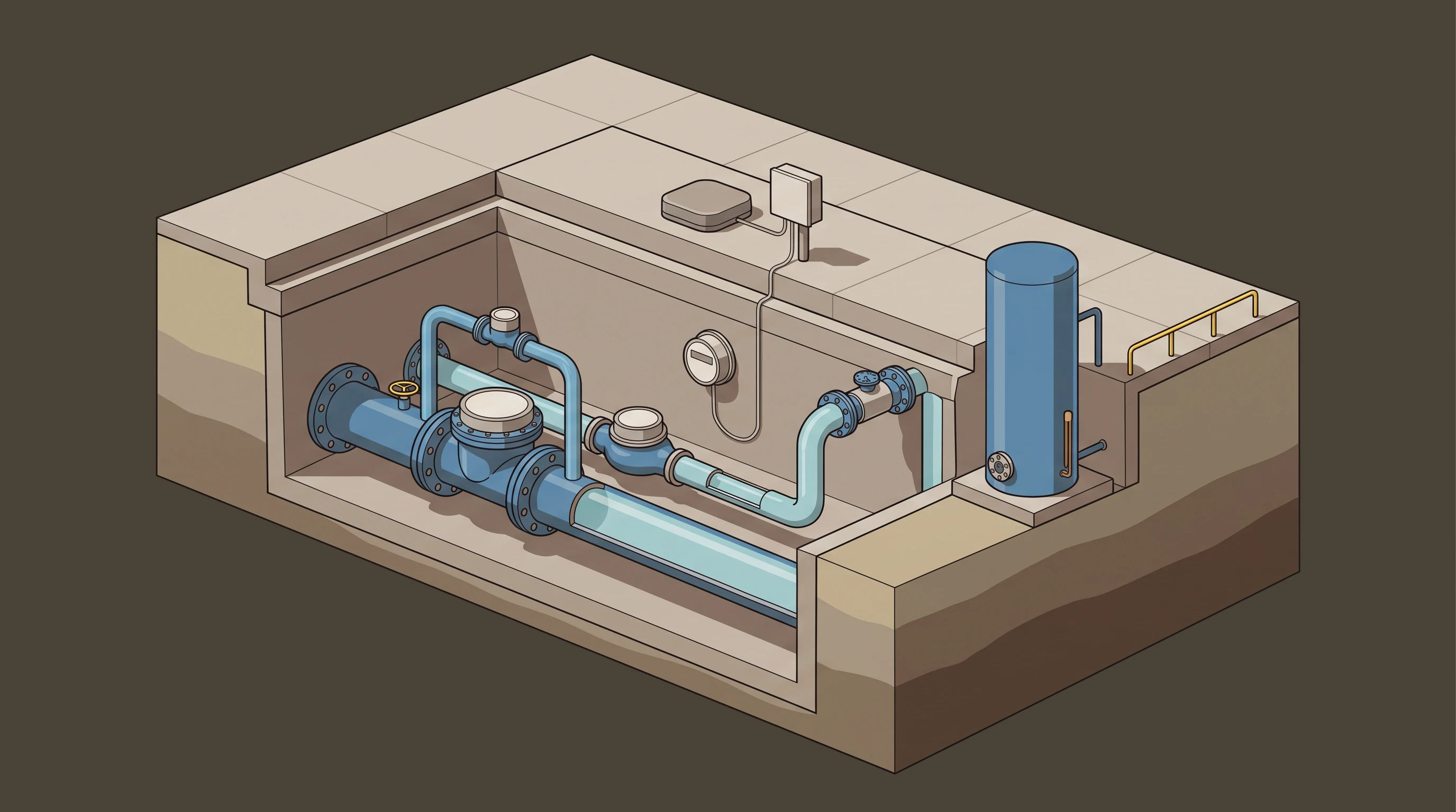 Domestic & Fire Water Service — annotated application scene