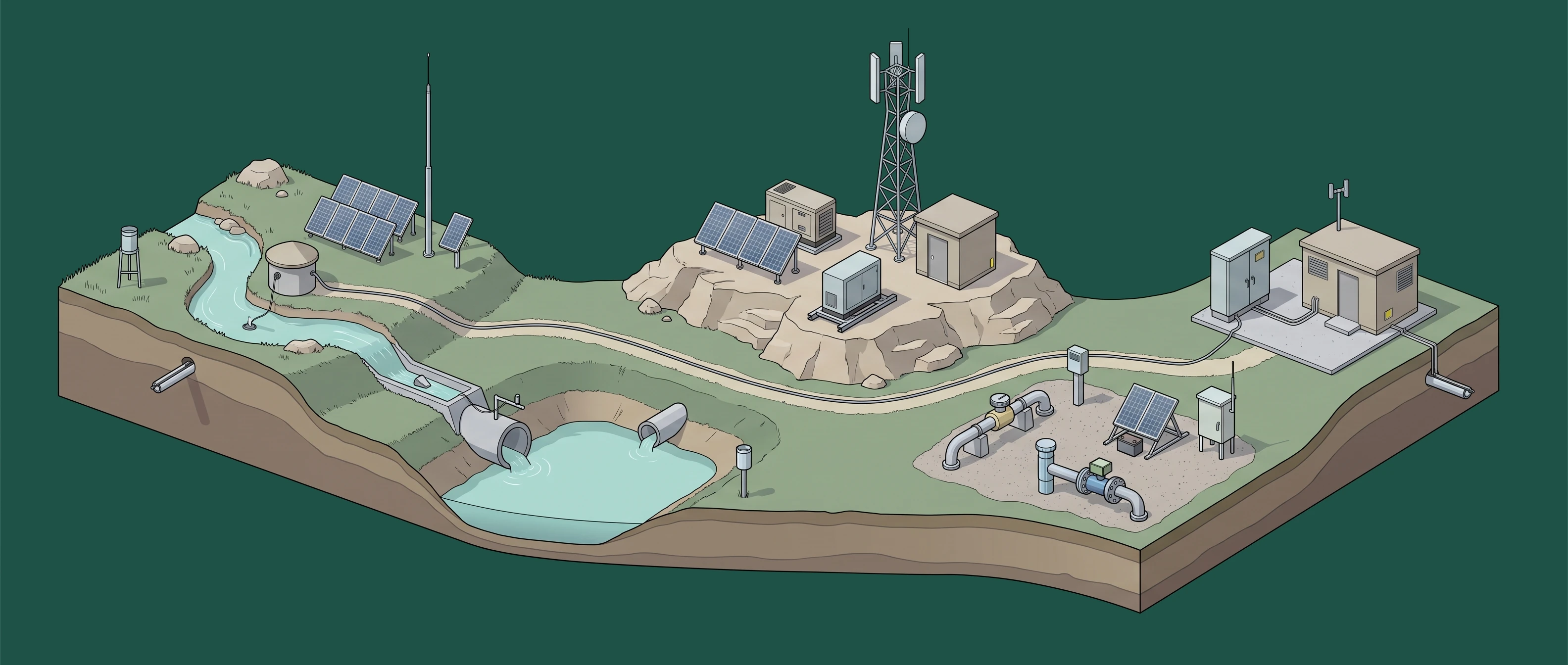 Environmental & Remote Monitoring — watershed & flood monitoring to equipment shelters & enclosures panorama
