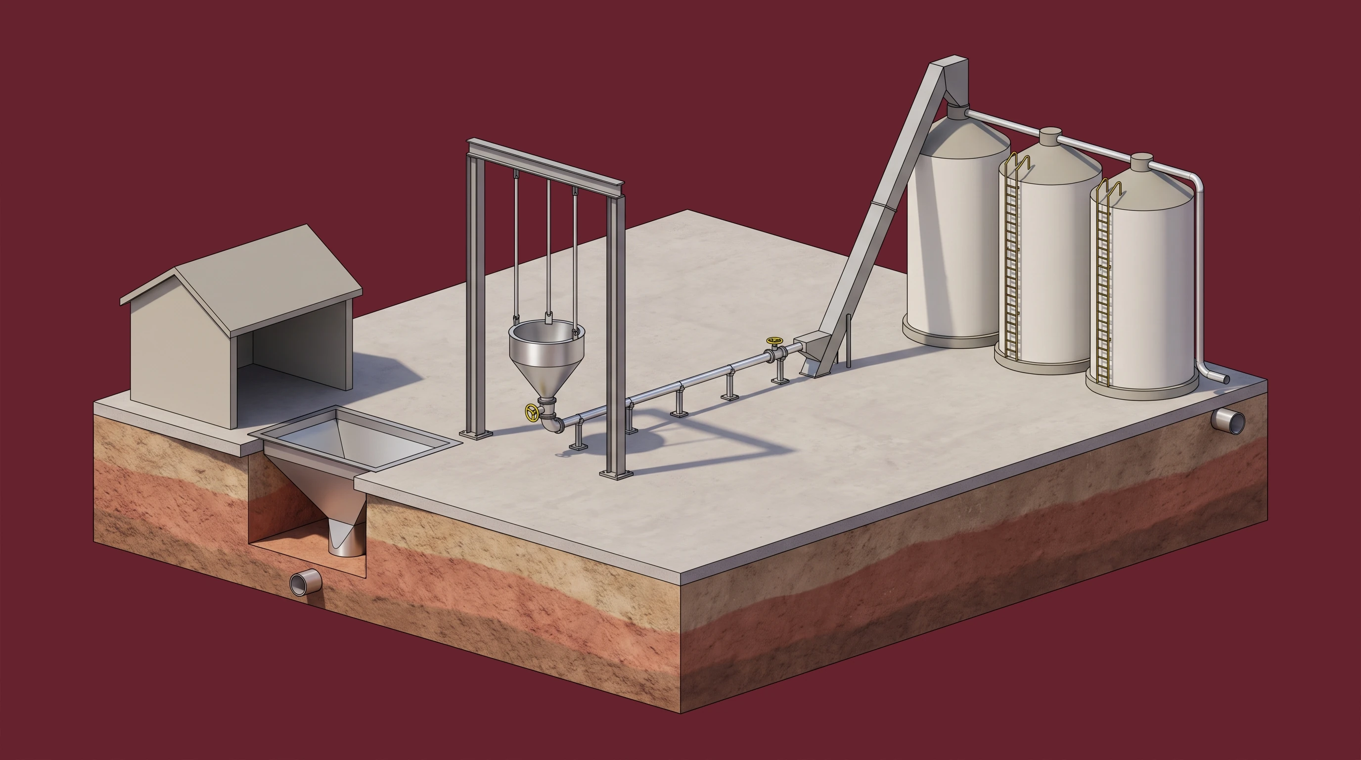 Receiving & Bulk Storage — annotated application scene