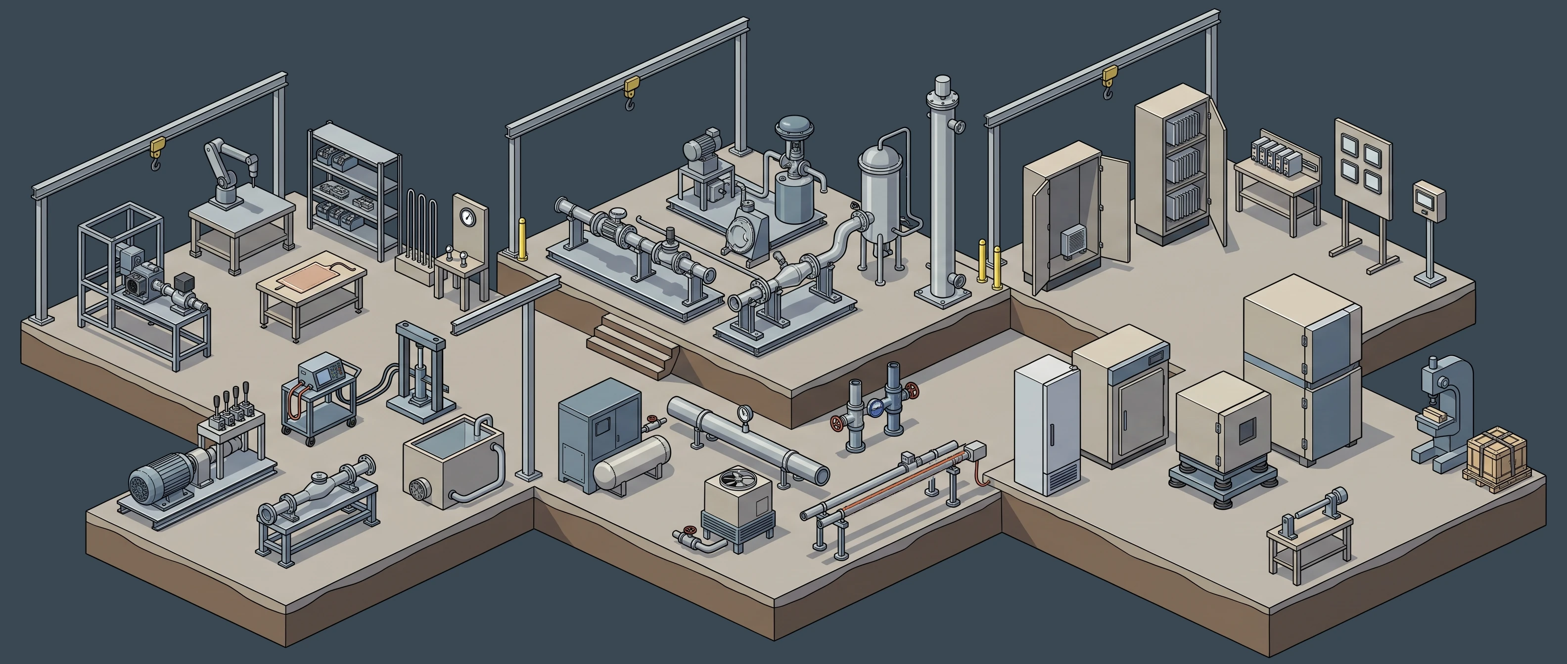 General Industrial & OEM — oem machine building to qa test & shipping panorama