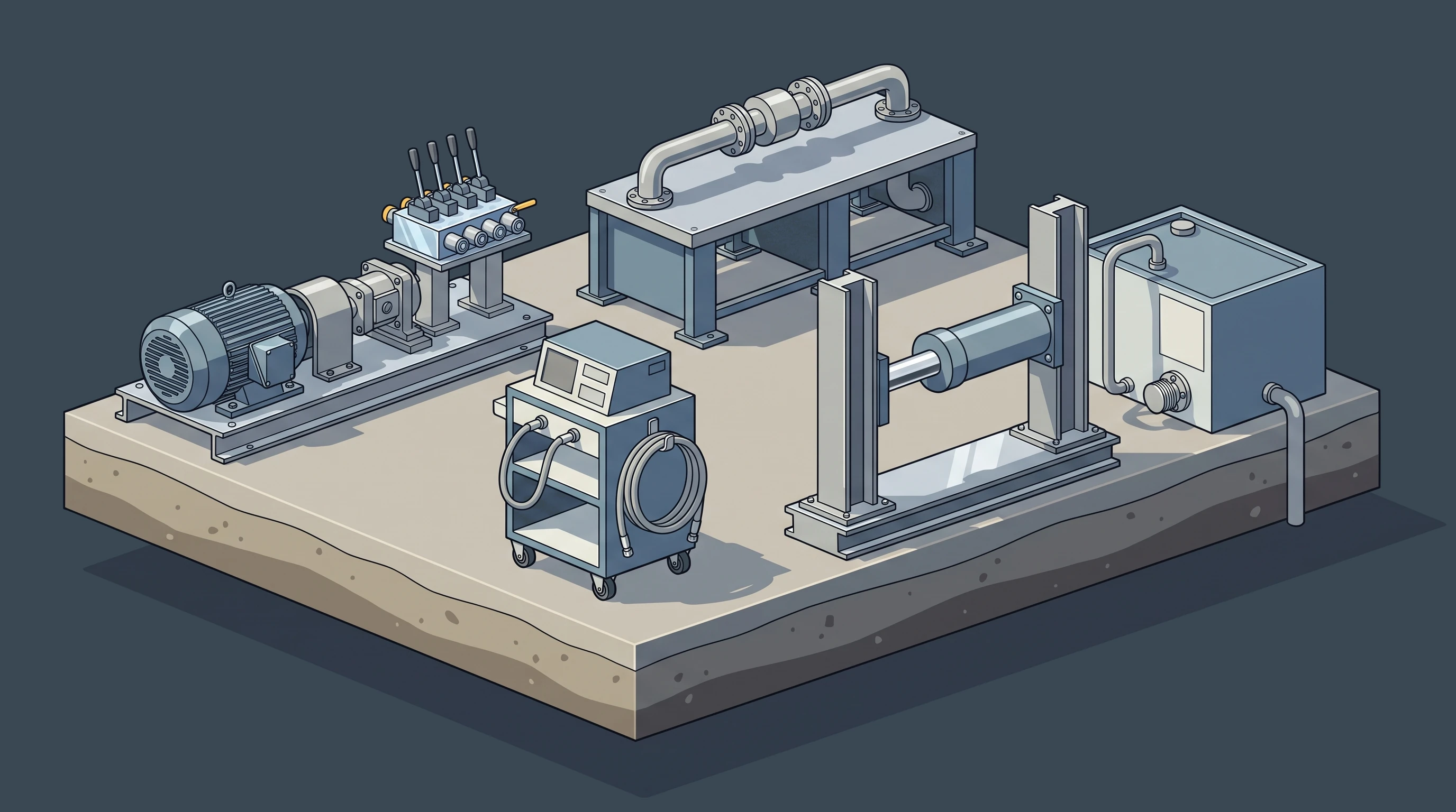 Hydraulic Power Units & Test Benches — annotated application scene