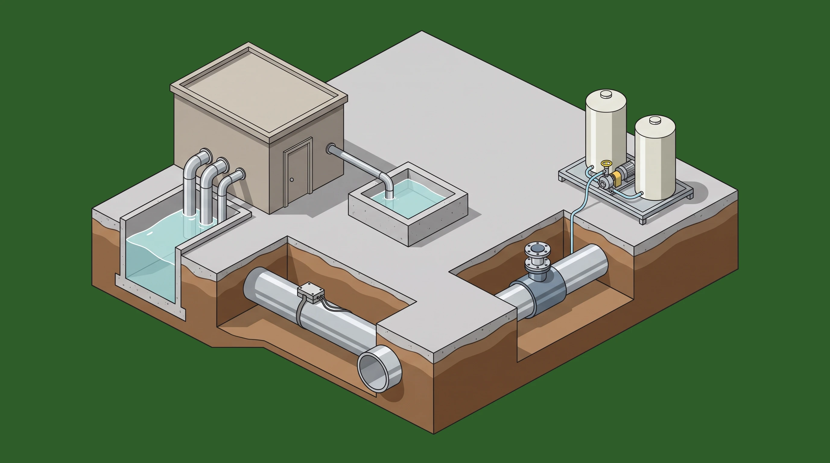 Irrigation Pump Station — annotated application scene