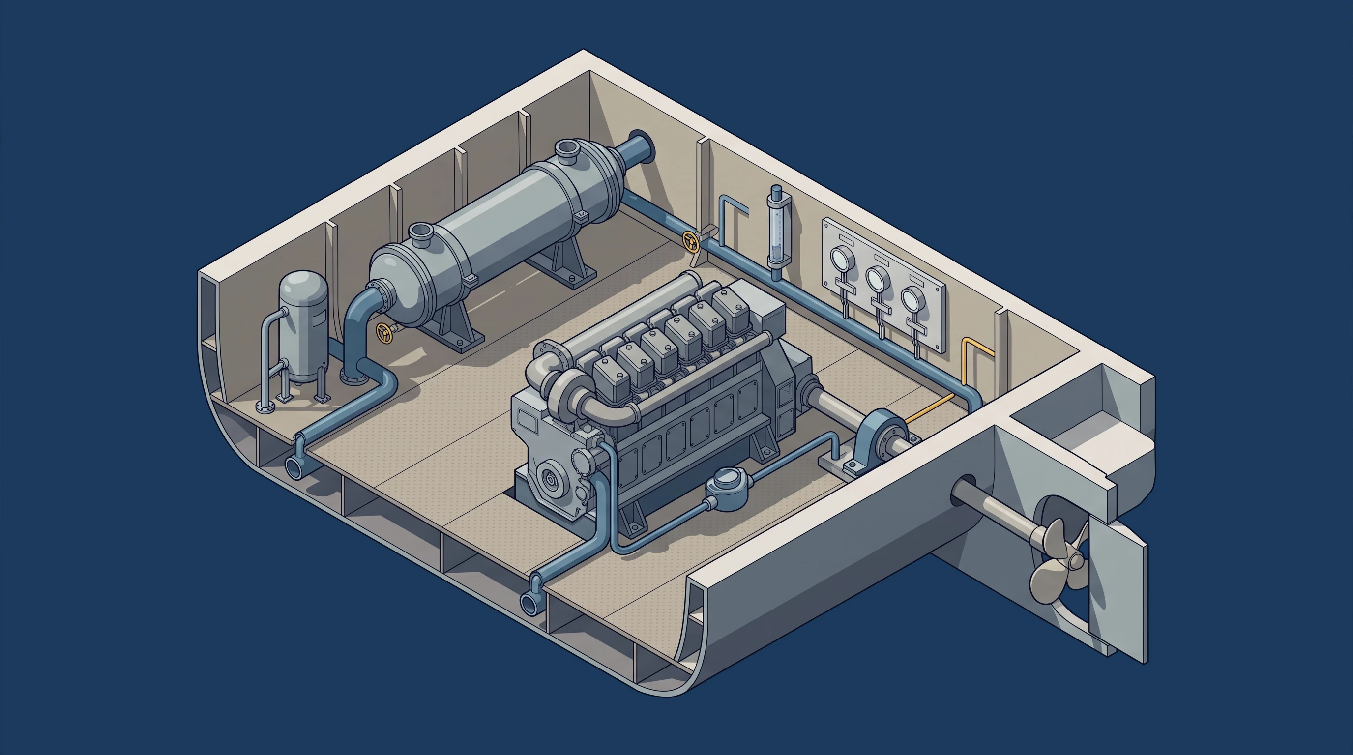 Vessel Machinery Space — annotated application scene