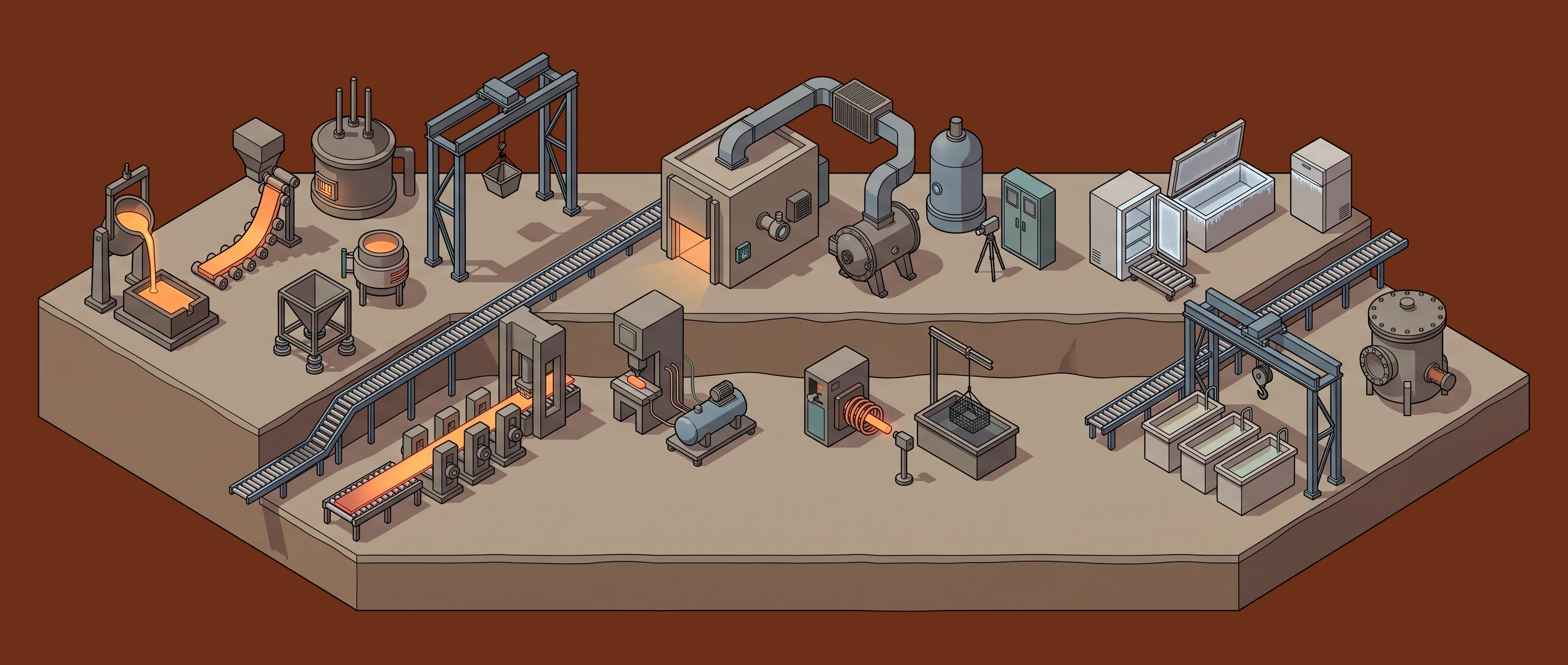 Metals & Heat Treat — melt shop & casting to finishing & plant services panorama