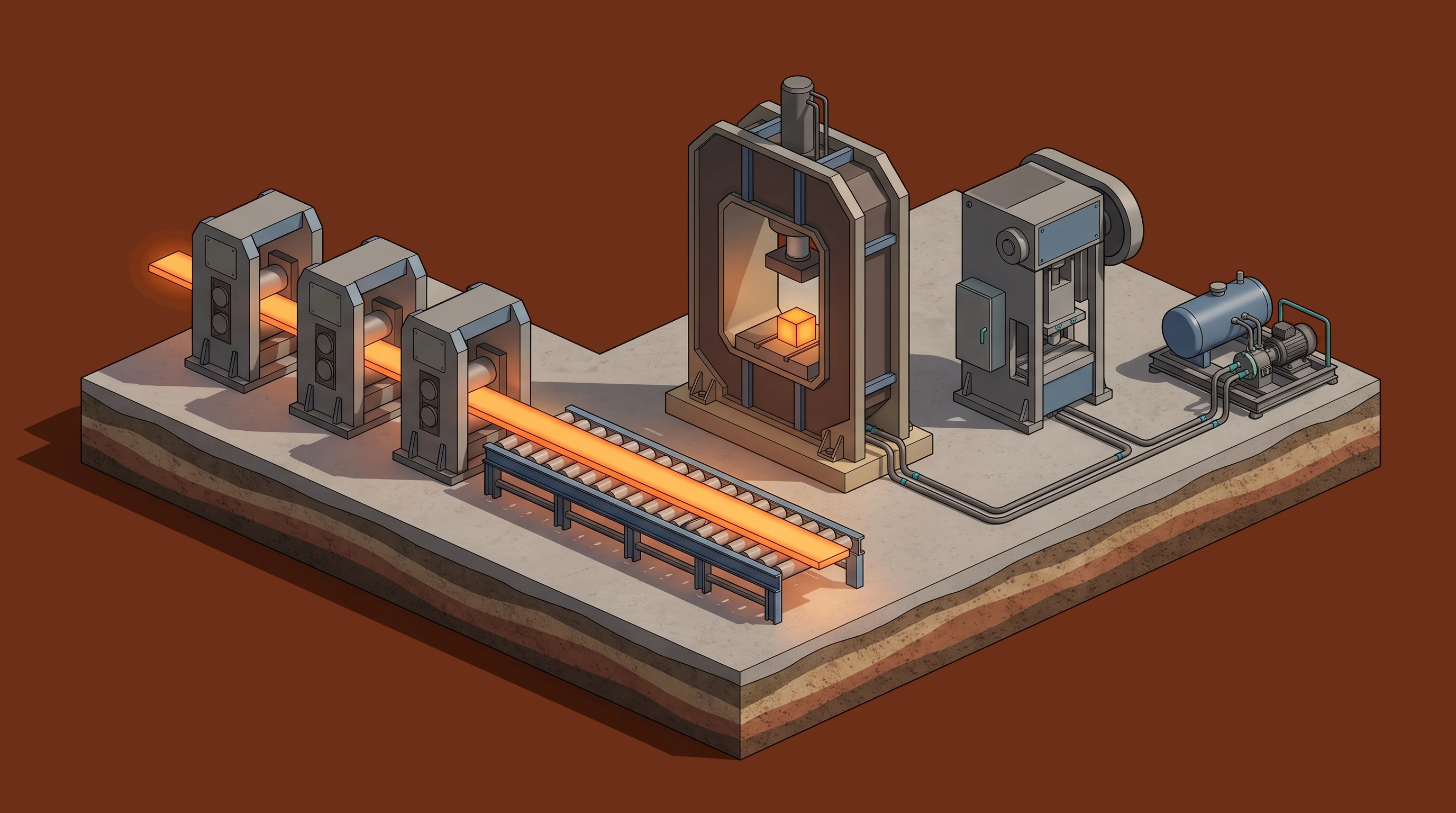 Rolling & Forging Line — annotated application scene