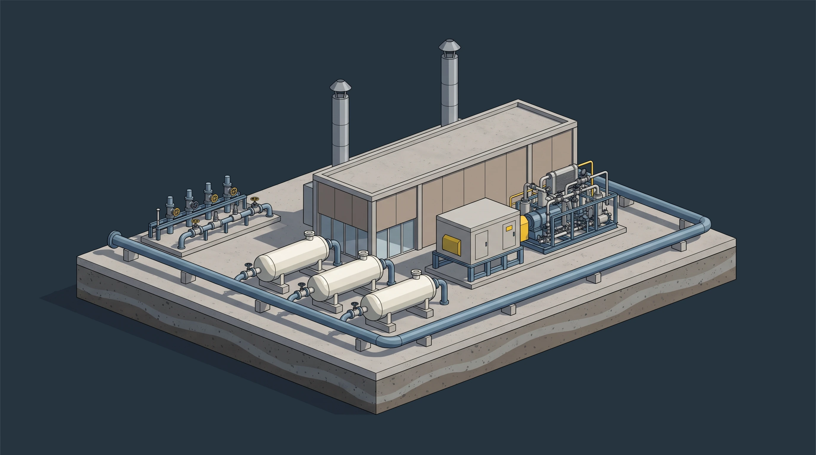 Gathering & Compressor Station — annotated application scene