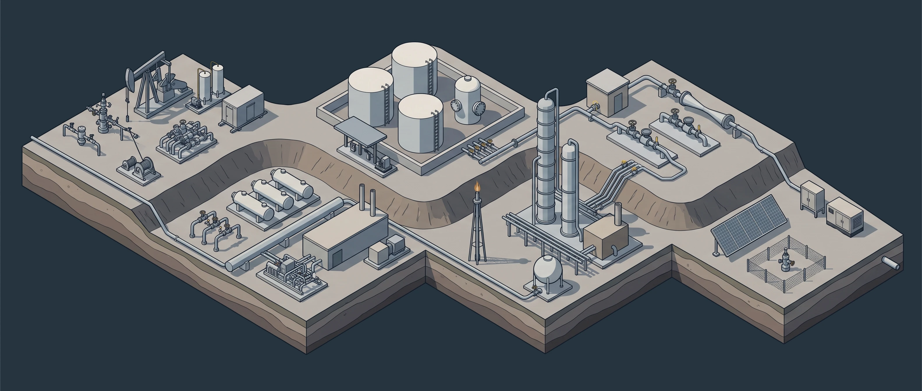 Oil & Gas — wellsite & pad to remote & off-grid sites panorama