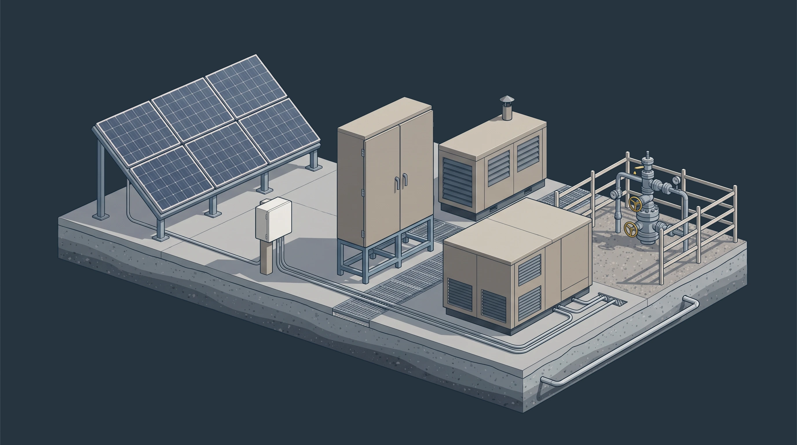 Remote & Off-Grid Sites — annotated application scene