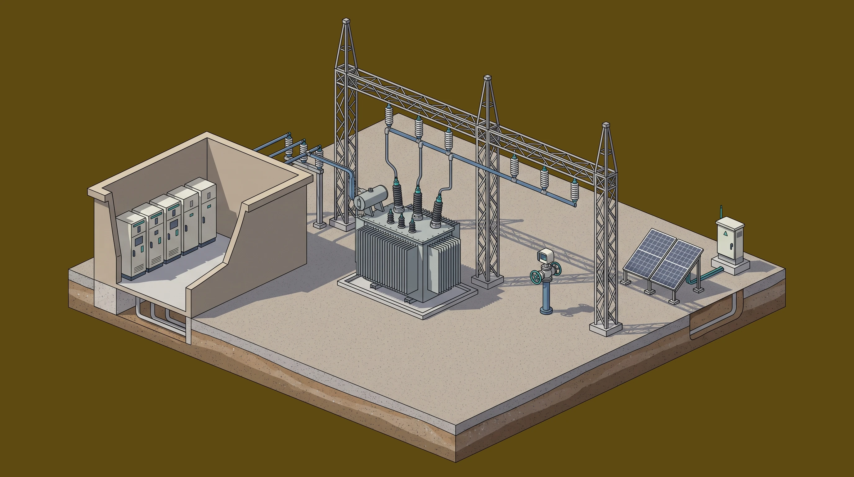 Substation & Switchyard — annotated application scene