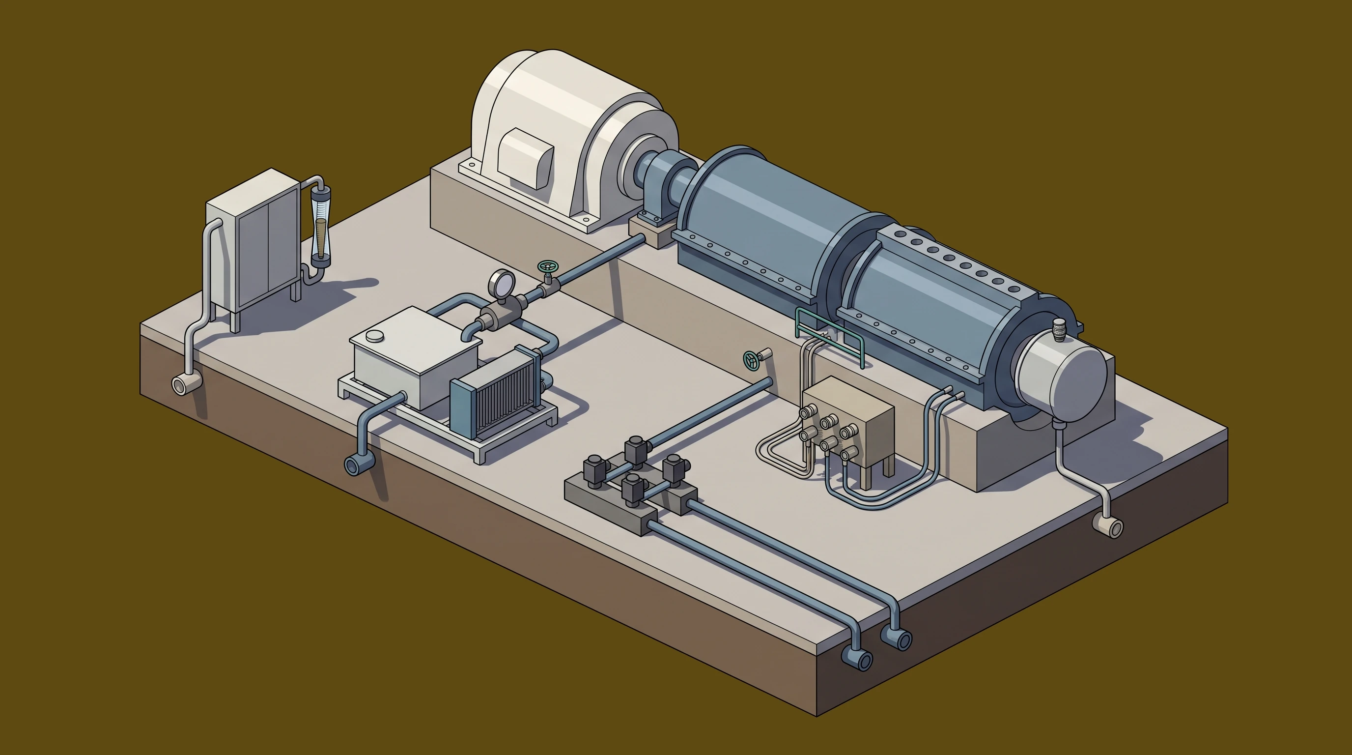 Turbine Hall & Lube / Hydraulic Systems — annotated application scene