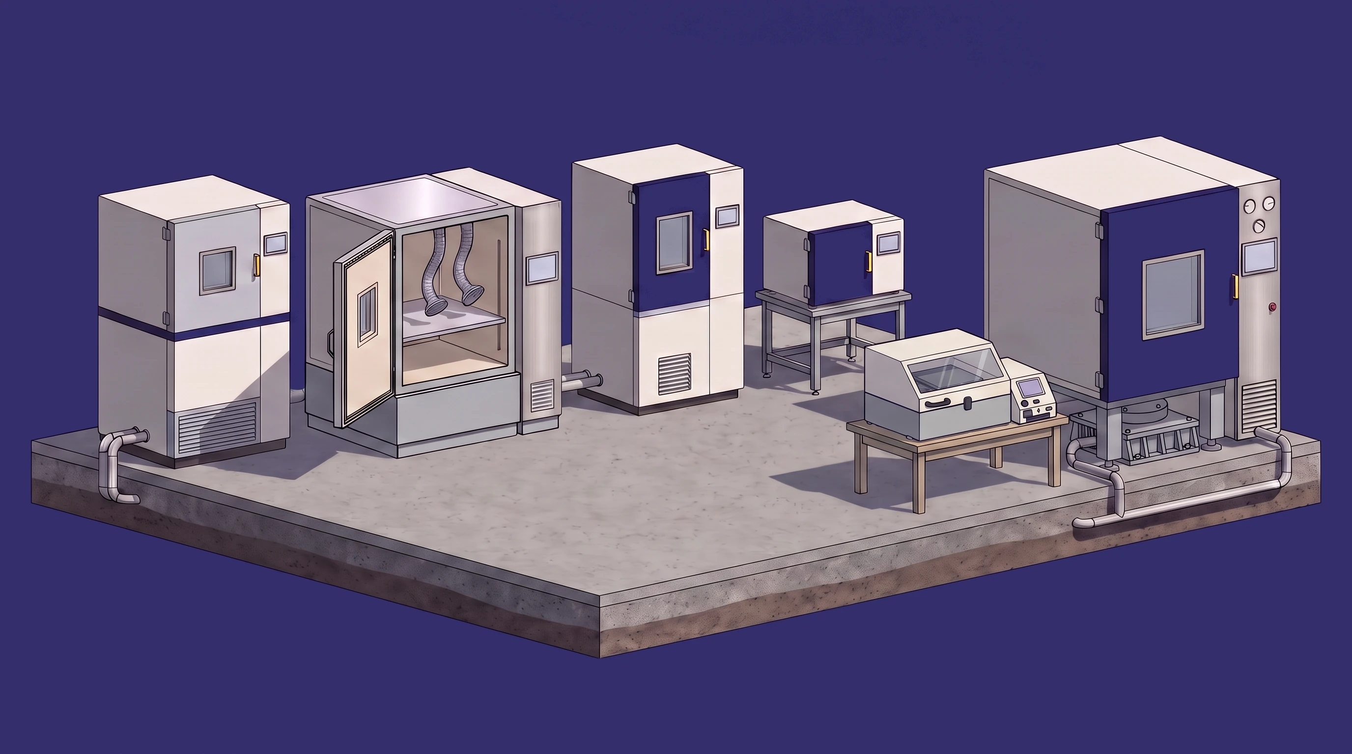 Reliability & Thermal Test Lab — annotated application scene