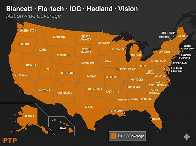 Prater Technical Partners Vision distribution map — authorized for sale nationwide across the United States